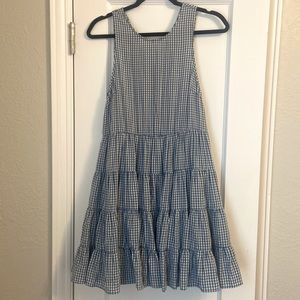Gingham blue and white mini dress